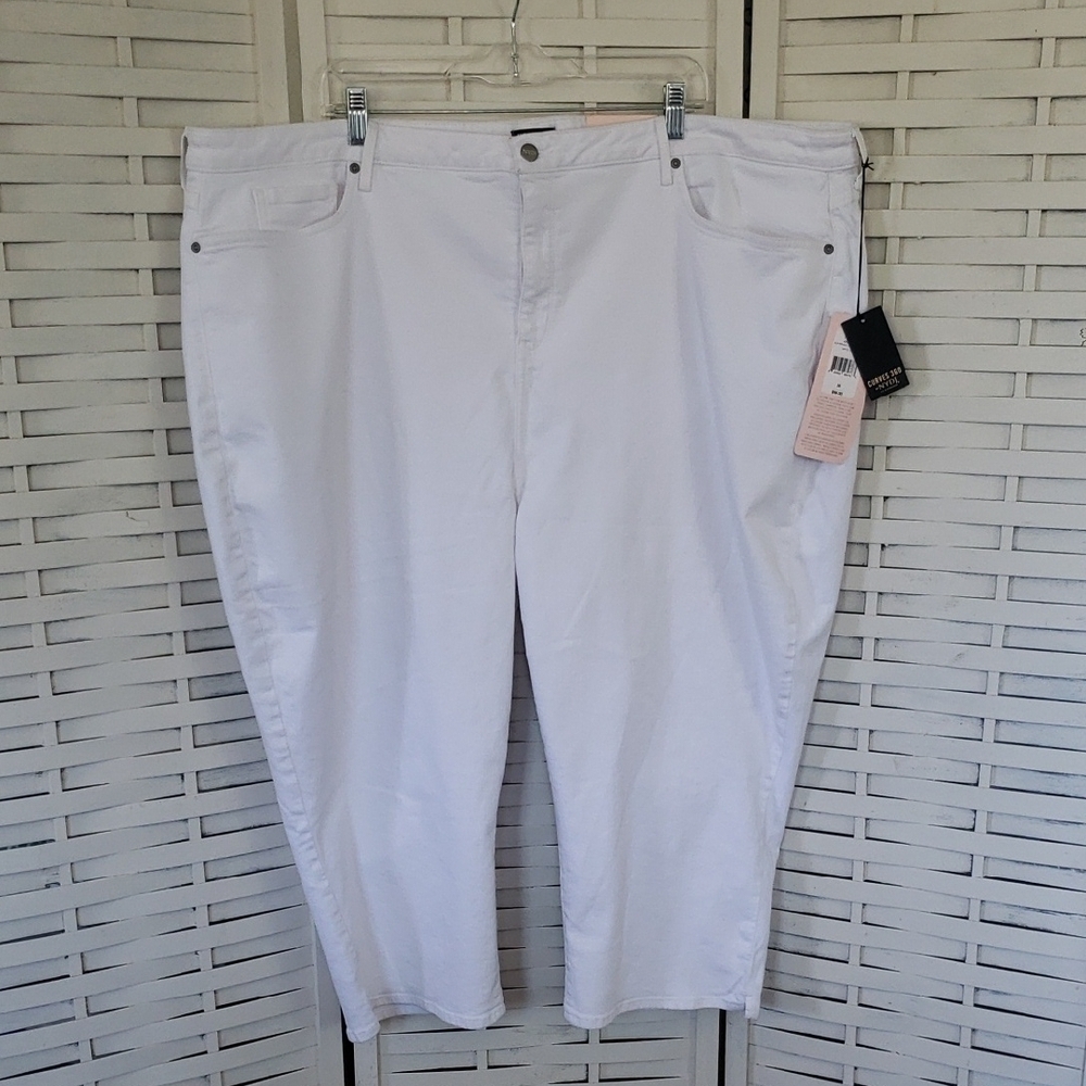 NYDJ Curves 360 White Crop Slim Straight Pants Size 28 New